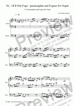 page one of Nr.: 18 B Dur Fuge - passacaglias and Fugues for Organ