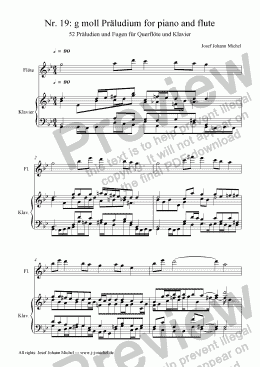 page one of Nr. 19: g moll Präludium for piano and flute