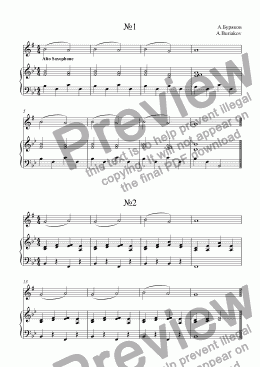 page one of "Saxophonises" - 19 easy pieces-studies