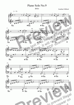 page one of Piano Solo No.9