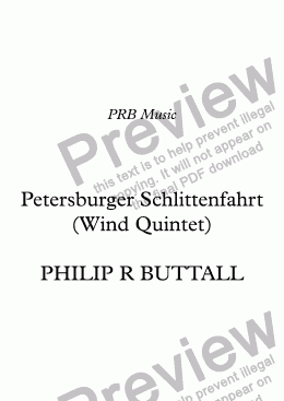 page one of Petersburger Schlittenfahrt (Wind Quintet)