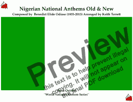 page one of Nigerian National Anthem for Brass Quintet (MFAO World National Anthem Series) Old & New