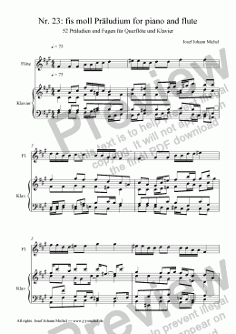 page one of Nr. 23: fis moll Präludium for piano and flute