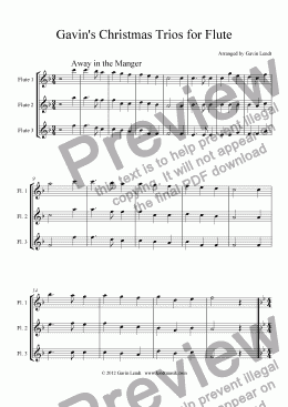 page one of Gavin's Christmas Trios for Flute