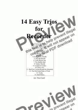 page one of 14 Easy Trios For Recorder