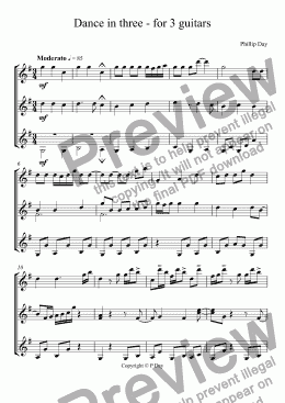 page one of Dance in three - for 3 guitars