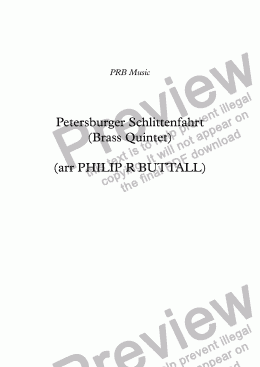 page one of Petersburger Schlittenfahrt (Brass Quintet)