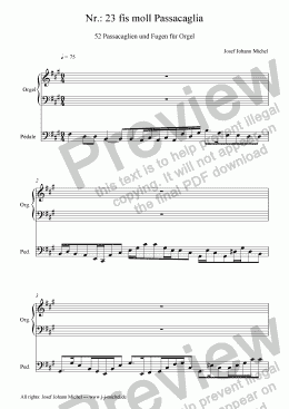 page one of Nr.: 23 fis moll Passacaglia