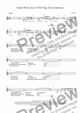 page one of Psalm  89 (Forever I Will Sing)