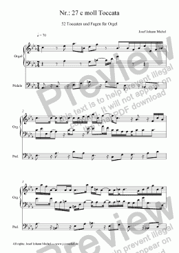 page one of Nr.: 27 c moll Toccata