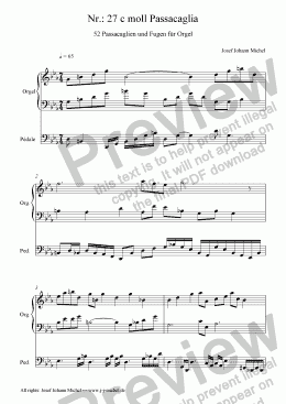 page one of Nr.: 27 c moll Passacaglia