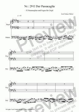 page one of Nr.: 29 E Dur Passacaglia