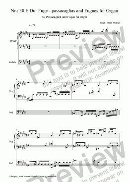 page one of Nr.: 30 E Dur Fuge - passacaglias and Fugues for Organ