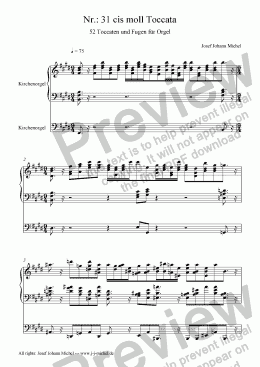 page one of Nr.: 31 cis moll Toccata