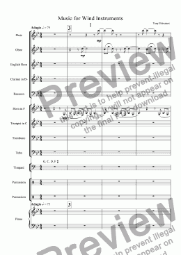 page one of Music for Wind Instruments I