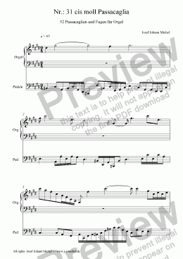 page one of Nr.: 31 cis moll Passacaglia