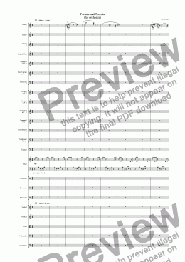 page one of Prelude and Toccata (for orchestra)