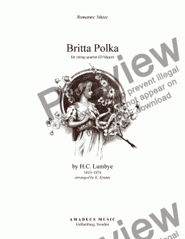 page one of Britta Polka for string quarter (D Major)