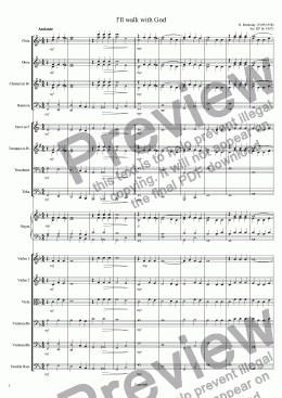 page one of I’ll walk with God - Orchestra