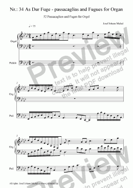 page one of Nr.: 34 As Dur Fuge - passacaglias and Fugues for Organ