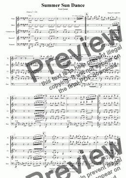 page one of Summer Sun Dance - Wind quintet