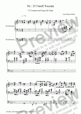 page one of Nr.: 35 f moll Toccata