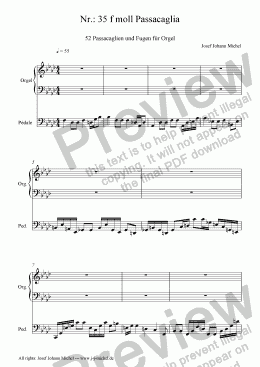 page one of Nr.: 35 f moll Passacaglia