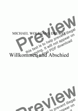 page one of Willkommen und Abschied