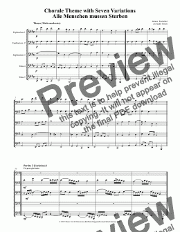 page one of Chorale Partita with Seven Variations for Tuba Quintet