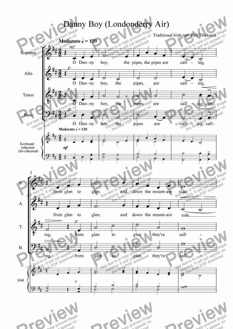 Danny Boy (SATB) - Download Sheet Music PDF File