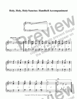 page one of Holy, Holy, Holy/Sanctus: Handbell Accompaniment