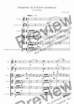 page one of Symphony No.4 (Little symphony) (1st mov.)