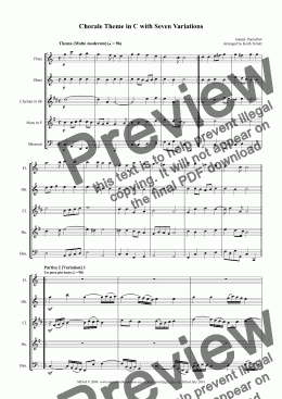 page one of Chorale Partita with Seven Variations for Wind Quintet (Alle Menshen)