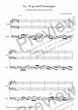 page one of Nr.: 39 gis moll Passacaglia