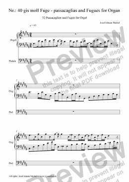 page one of Nr.: 40 gis moll Fuge - passacaglias and Fugues for Organ