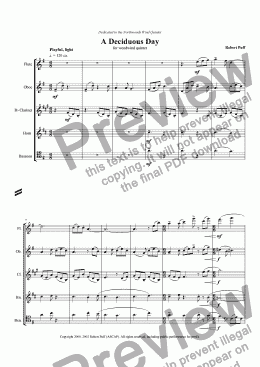 page one of A Deciduous Day (woodwind quintet)