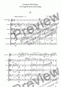 page one of Concerto Bucolique for English horn and strings, Op. 60 - IV. Allegro campestre