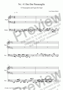 page one of Nr.: 41 Des Dur Passacaglia