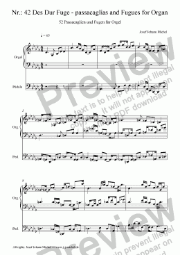 page one of Nr.: 42 Des Dur Fuge - passacaglias and Fugues for Organ