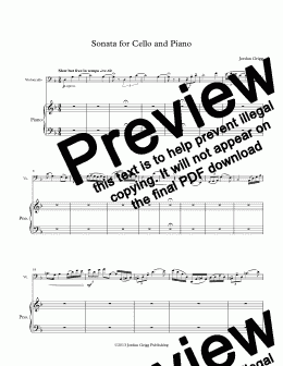 page one of Sonata for Cello and Piano