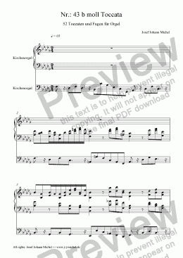 page one of Nr.: 43 b moll Toccata