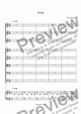 page one of Movie/Ad theme song - for orchestra