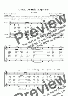 page one of O God, Our Help In Ages Past (Lent)