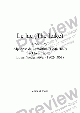 page one of Le lac (Niedermeyer / Lamartine)