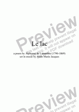 page one of Le lac (A. Jacques / Lamartine) - Original version