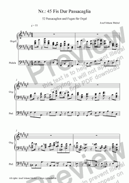 page one of Nr.: 45 Fis Dur Passacaglia