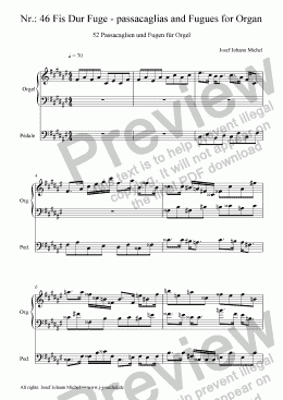 page one of Nr.: 46 Fis Dur Fuge - passacaglias and Fugues for Organ