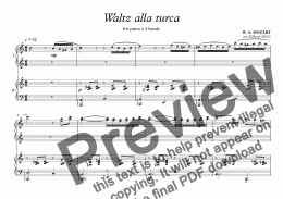 page one of Waltz ALLA TURCA - piano 4 hands