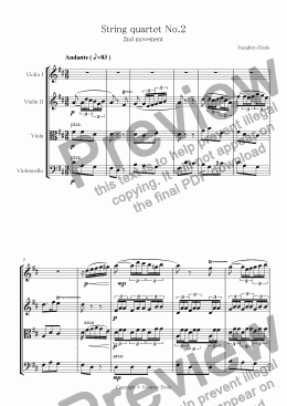 page one of String quartet No.2 ( 2nd mov. )