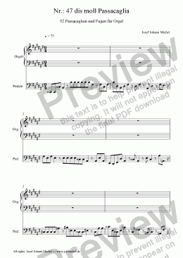 page one of Nr.: 47 dis moll Passacaglia